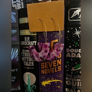 Purple Bohemian Acrylic Resin Statement Drop Earrings